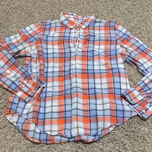 ❤️ J.Crew Women’s Popover Shirt in Orange and Blue